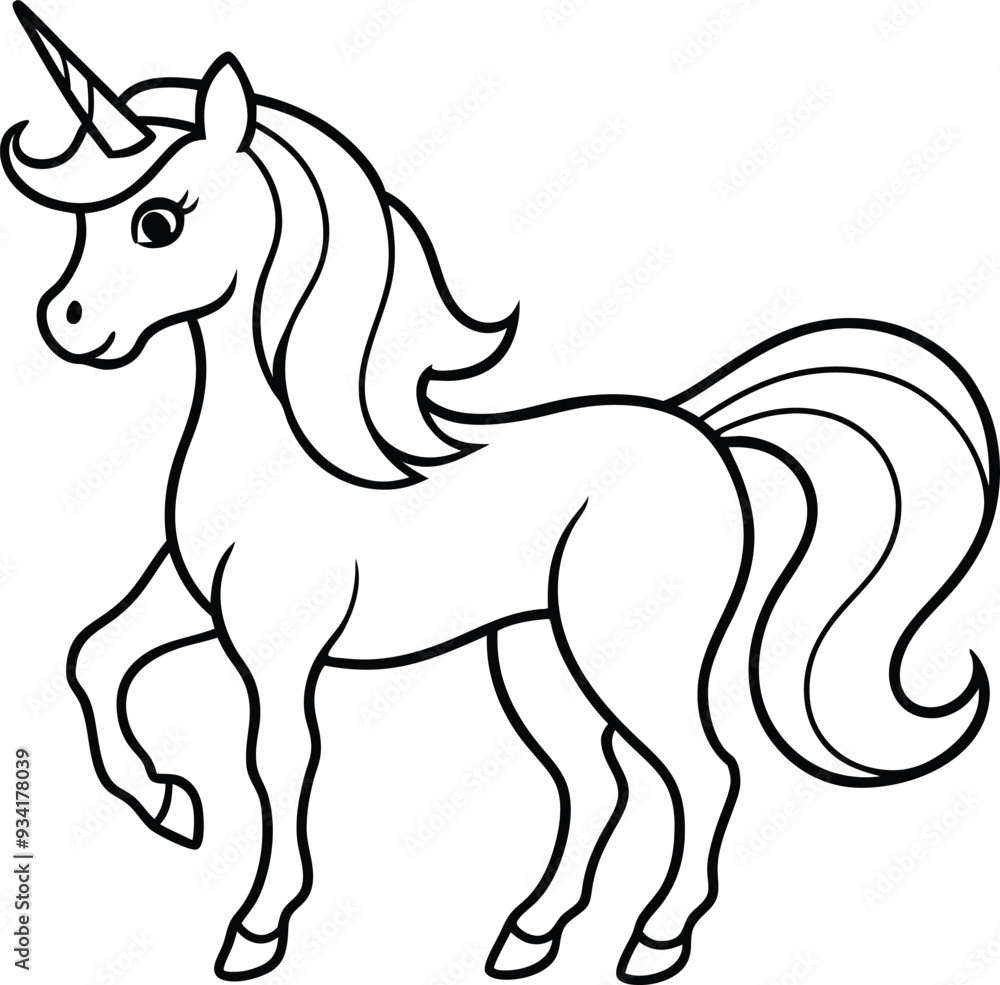 Obraz premium Unicorn Line art 