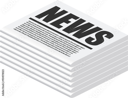 Isometric Newspaper Stack