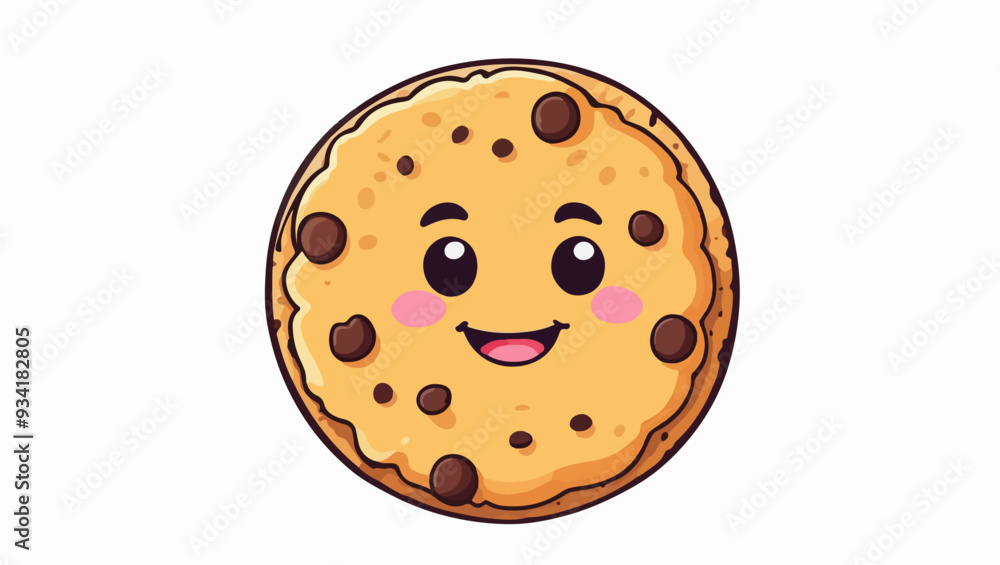 Fototapeta premium Smiling Chocolate Chip Cookie: A Fun and Playful Treat