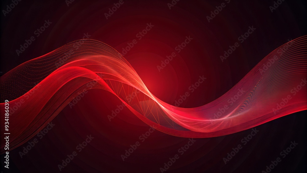 Naklejka premium Illustration of abstract red wave digital background