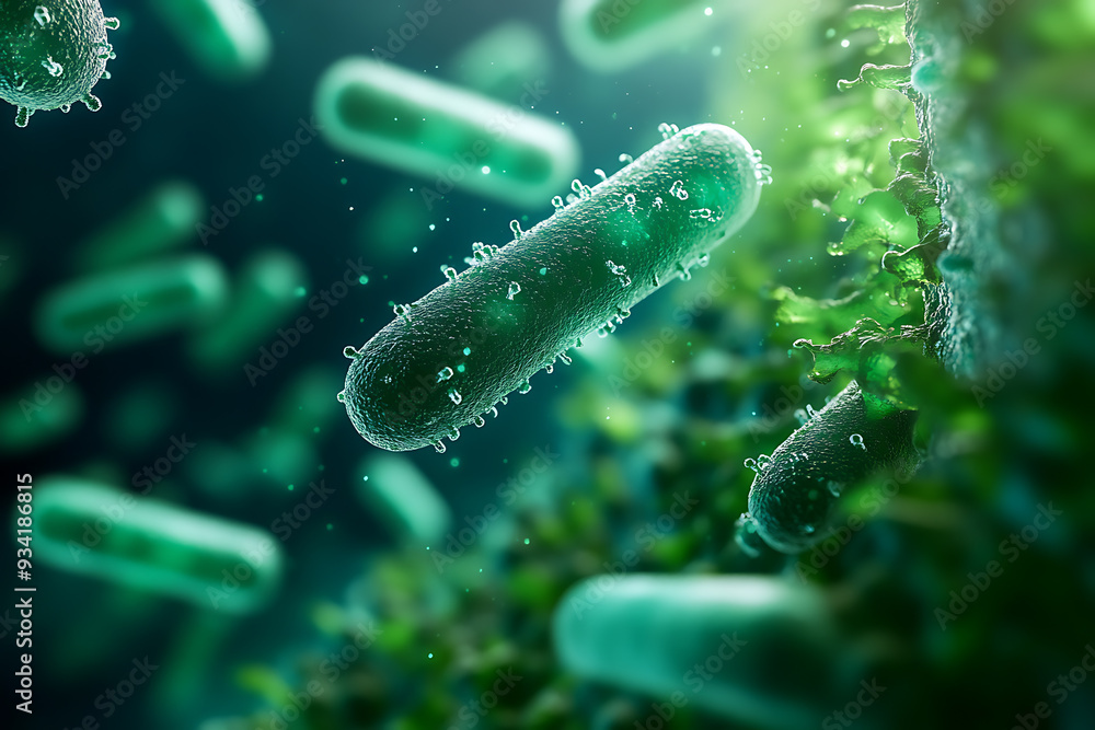 An abstract digital background illustrating the concepts of bacteria and vaccination An abstract digital background illustrating the concepts of bacteria and vaccination