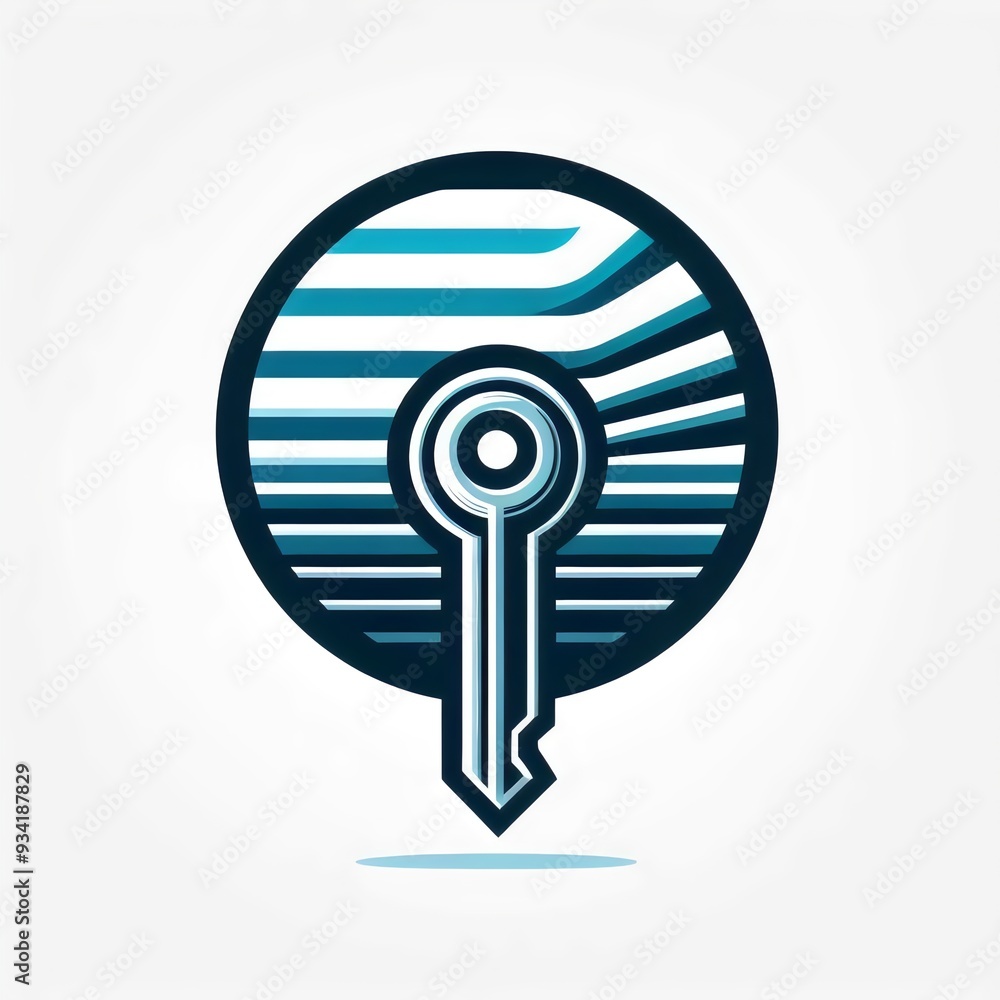 Door key icon isolated, minimalistic Door key icon isolated, minimalistic