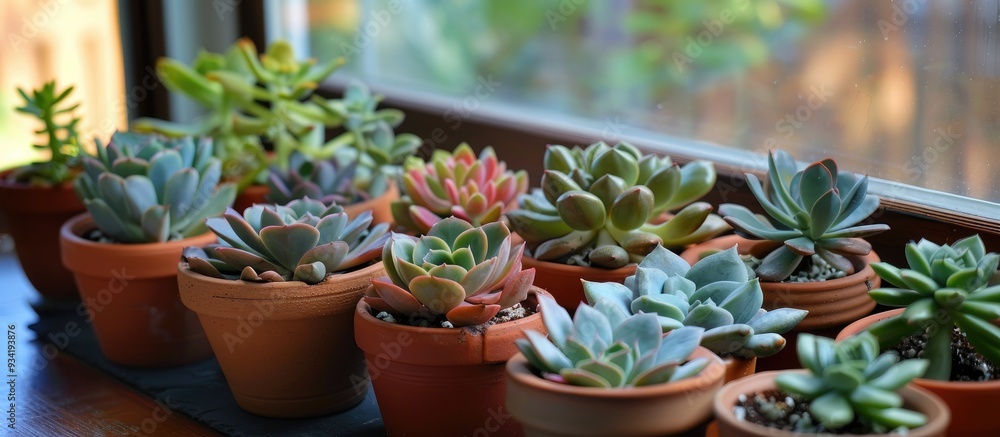 Succulent Plants Grouped On Table Succulent Plants Grouped On Table