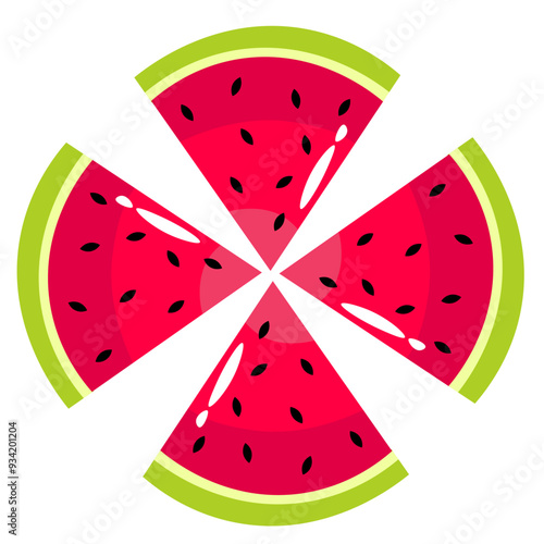 slices of watermelon fruit summer on white background