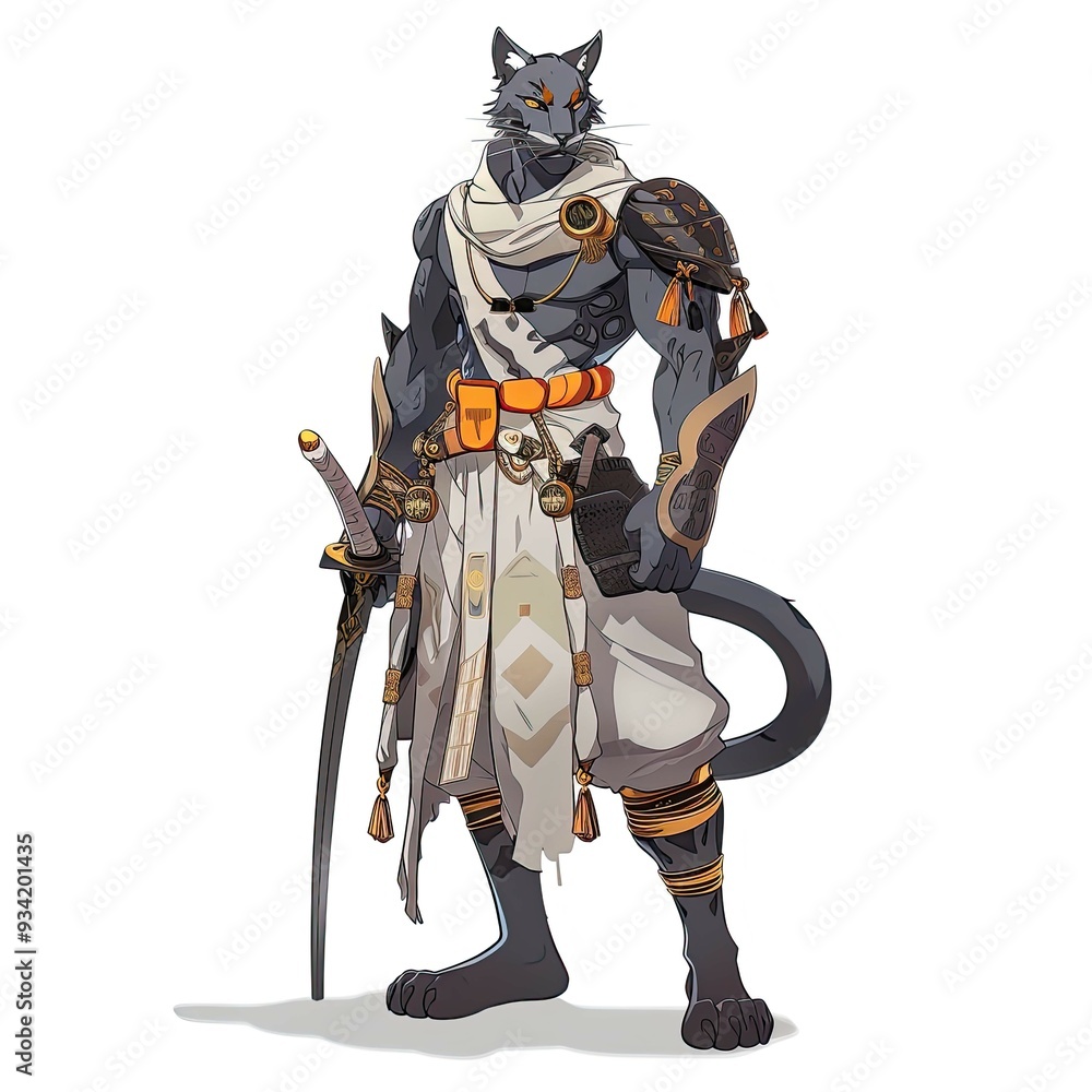 Fototapeta premium Anime Panther Warrior