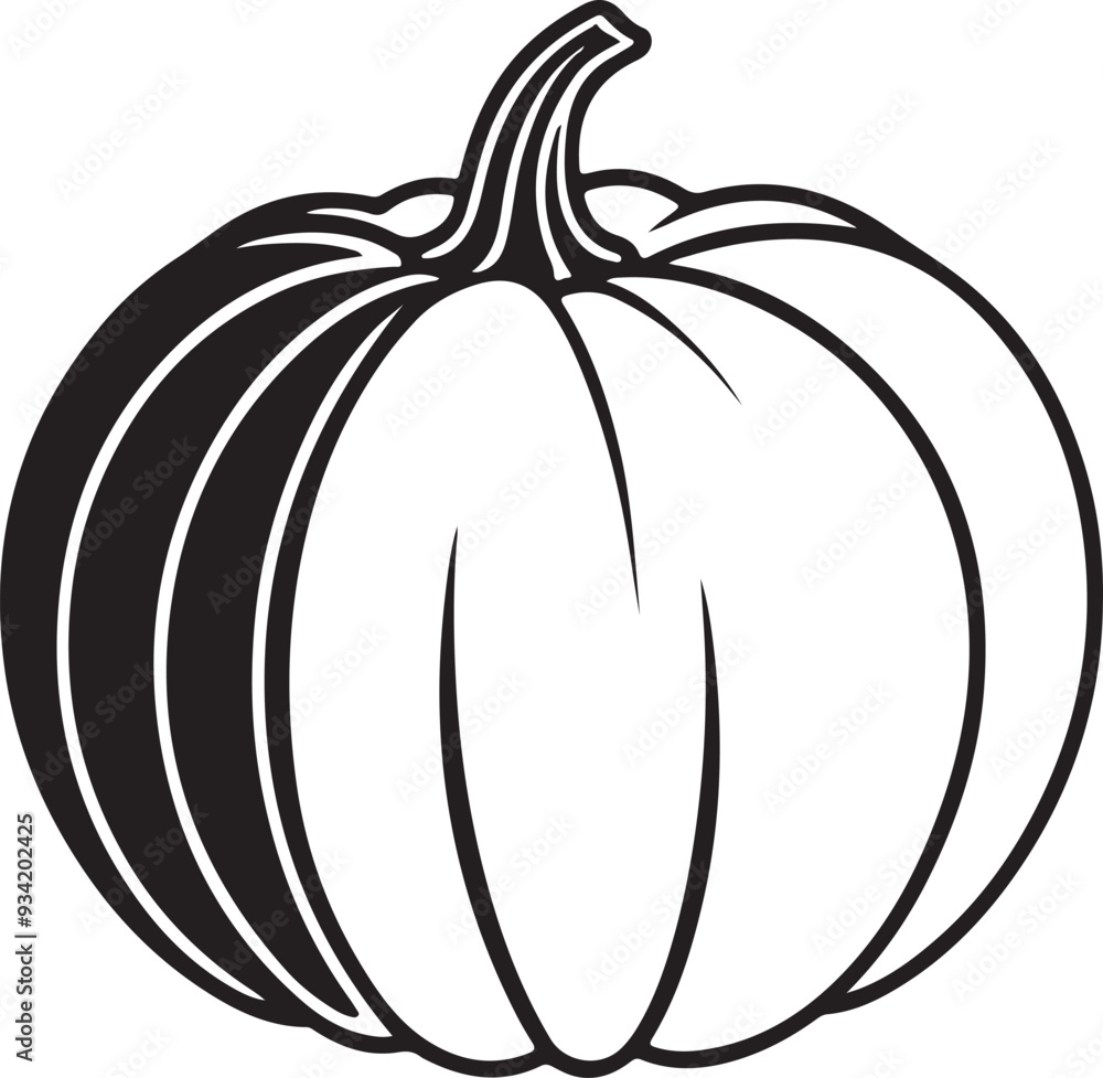 a Pumpkin vector silhouette icon on a white background a Pumpkin vector silhouette icon on a white background