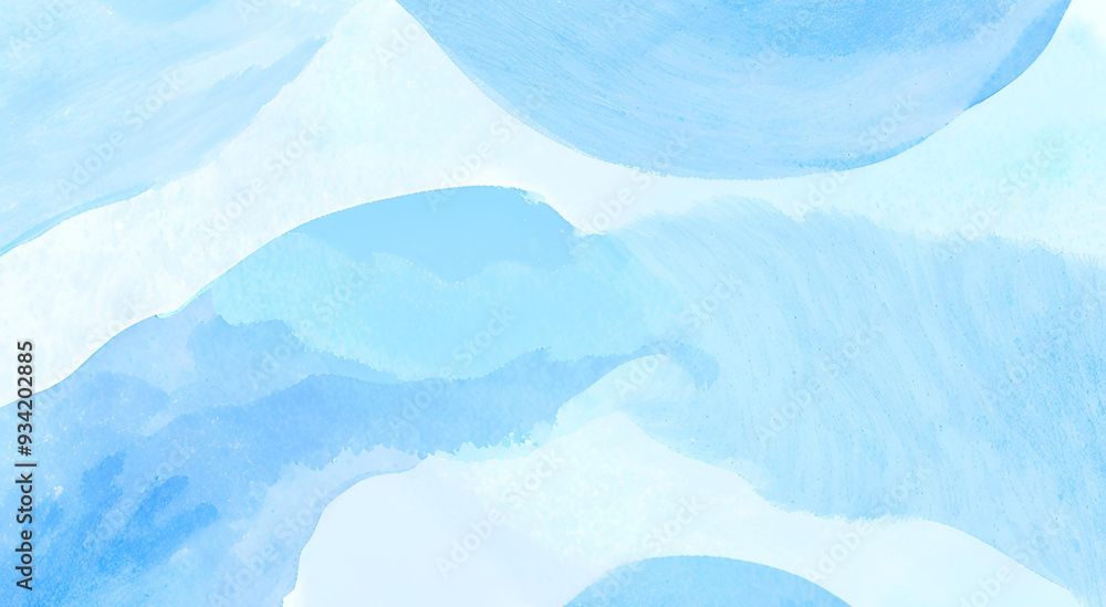 Blue Abstract Watercolor Waves On Textured Background Blue Abstract Watercolor Waves On Textured Background