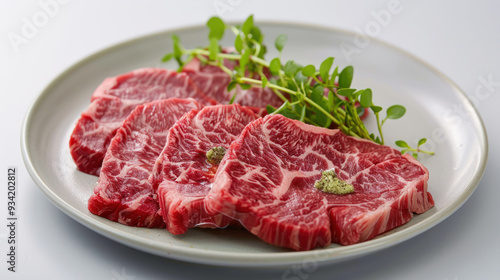 Photograph of a raw meat dish.