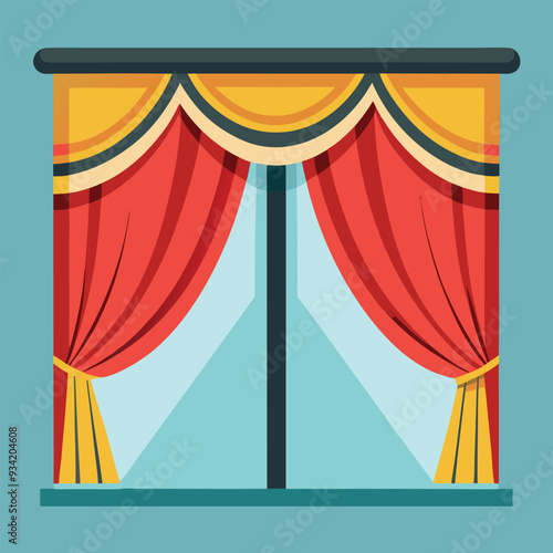 Stage Curtains Vector Illustration