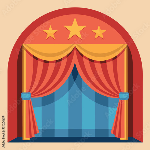 Stage Curtains Vector Illustration