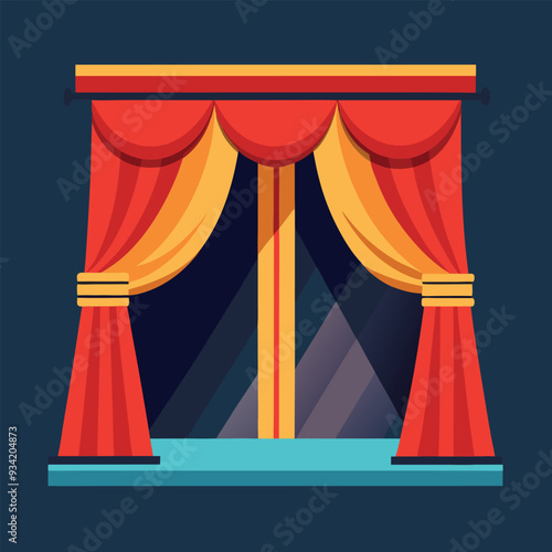 Stage Curtains Vector Illustration