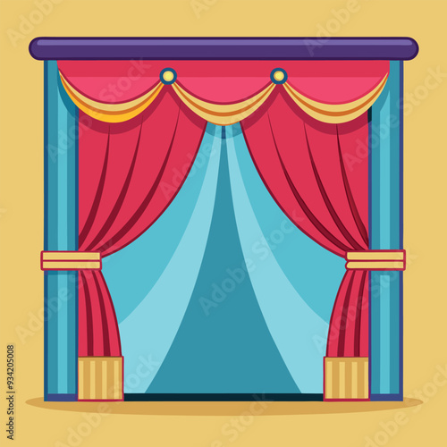 Stage Curtains Vector Illustration