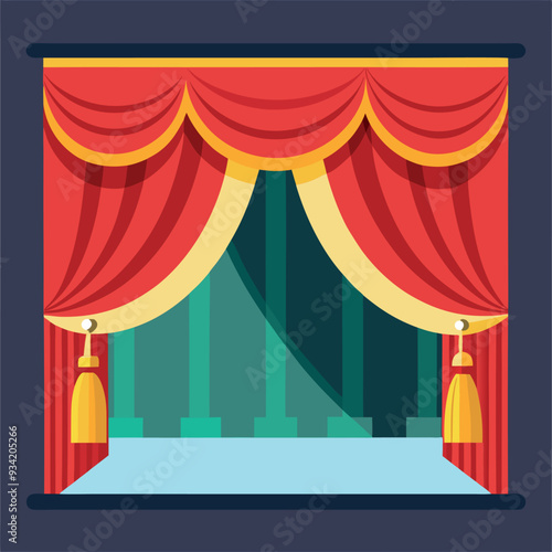 Stage Curtains Vector Illustration