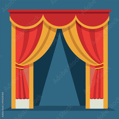 Stage Curtains Vector Illustration