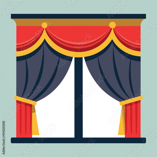 Stage Curtains Vector Illustration
