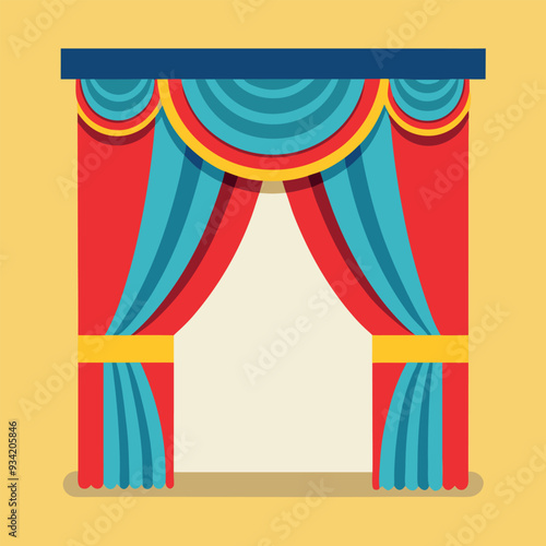 Stage Curtains Vector Illustration