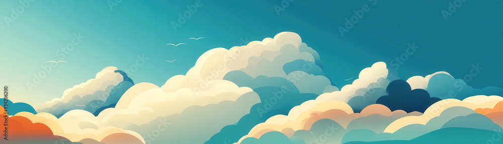 Soft, fluffy clouds float in serene blue sky, evoking sense of calm and tranquility. gentle hues create peaceful atmosphere, perfect for relaxation. Soft, fluffy clouds float in serene blue sky, evoking sense of calm and tranquility. gentle hues create peaceful atmosphere, perfect for relaxation.