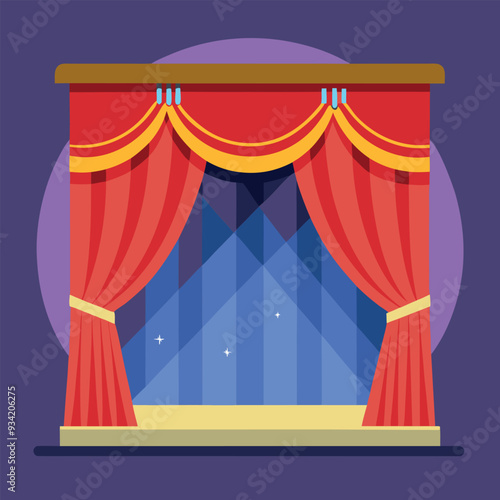 Stage Curtains Vector Illustration