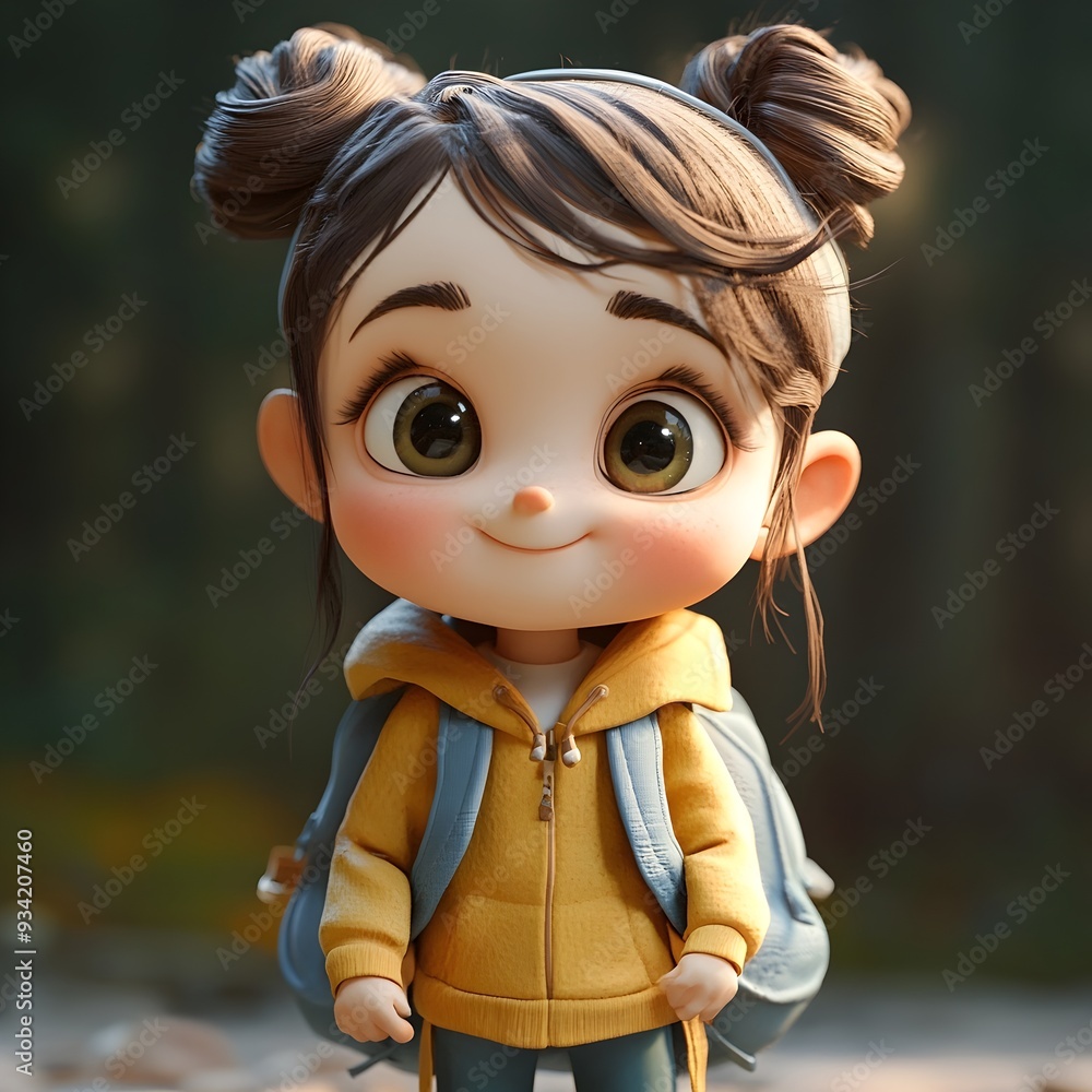 Whimsical 3D Cartoon Character Figure with Vibrant Colors and Playful Design Whimsical 3D Cartoon Character Figure with Vibrant Colors and Playful Design