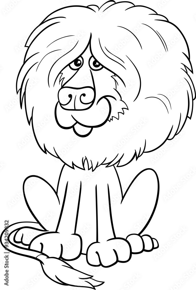 cartoon lion wild animal character coloring page cartoon lion wild animal character coloring page