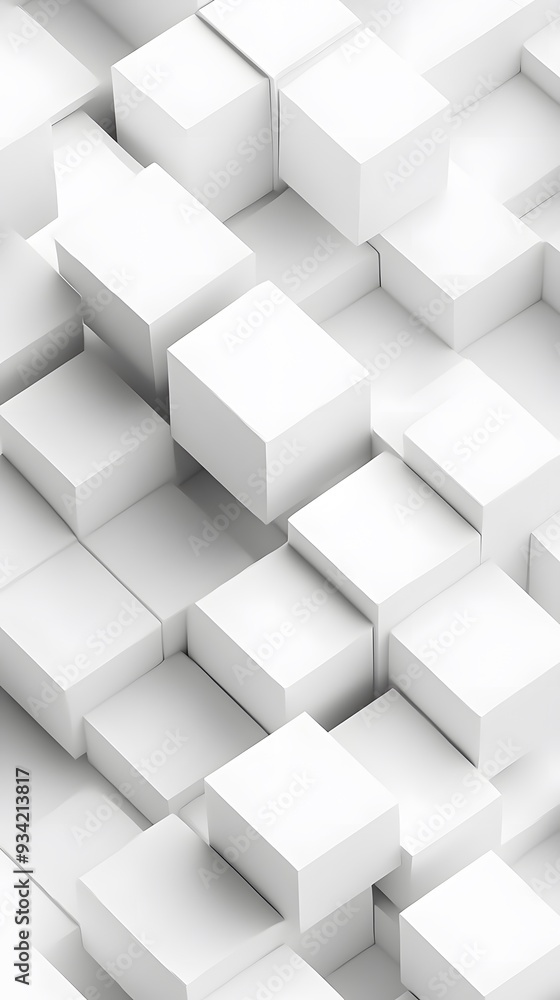 3D White Cubes on White Background, Abstract Image, Texture, Pattern, Wallpaper, Cover and Screen of Smartphone, Cell Phone, Computer, Laptop, 9:16 and 16:9 Format 3D White Cubes on White Background, Abstract Image, Texture, Pattern, Wallpaper, Cover and Screen of Smartphone, Cell Phone, Computer, Laptop, 9:16 and 16:9 Format