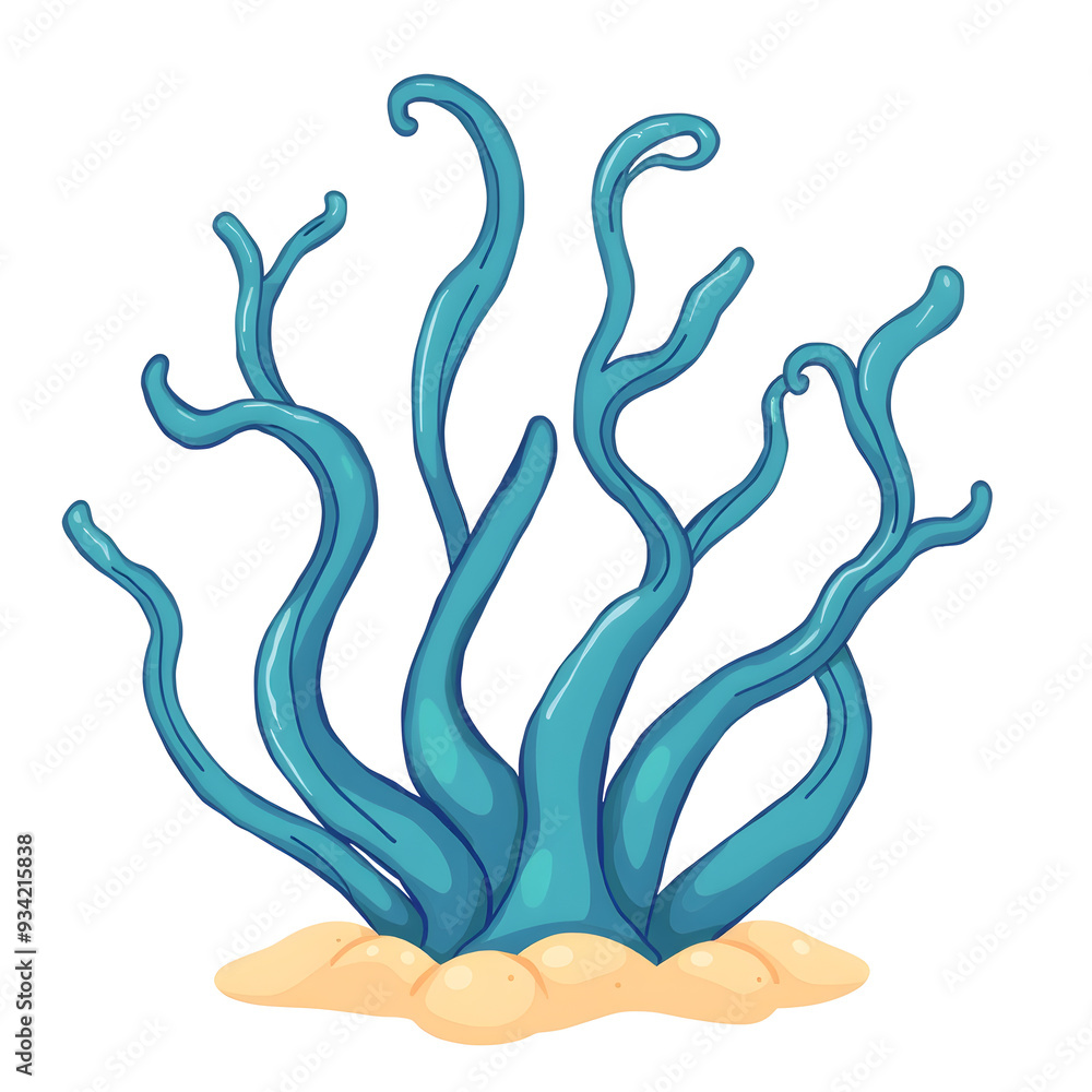 Seaweed cartoon icon illustration on white background. Generative AI Seaweed cartoon icon illustration on white background. Generative AI