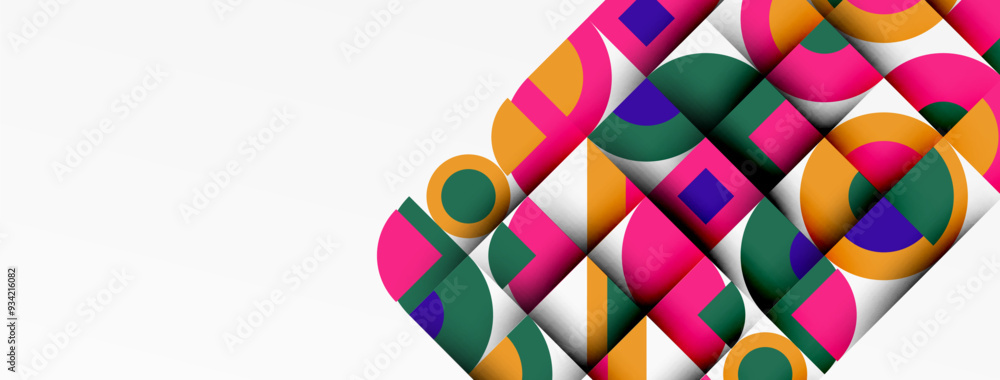 Geometric design abstract background - circles squares Geometric design abstract background - circles squares