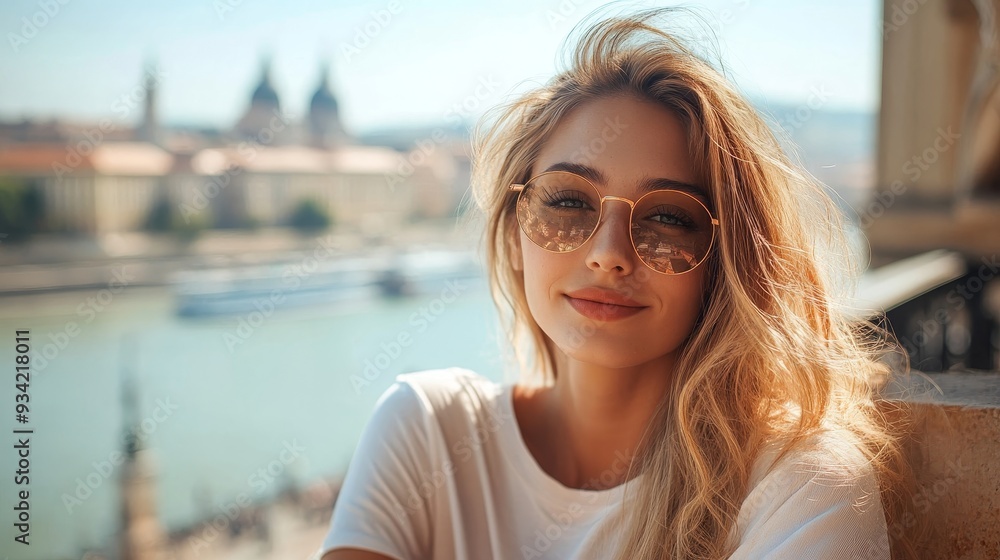 Beautiful woman in Budapest, Generative AI Beautiful woman in Budapest, Generative AI