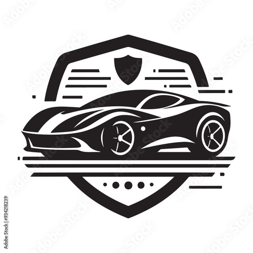 Car logo silhouette, Modern car silhouette vector illustration, simple and modern concept