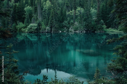 Tranquil Lake Amidst Canadian Rockies