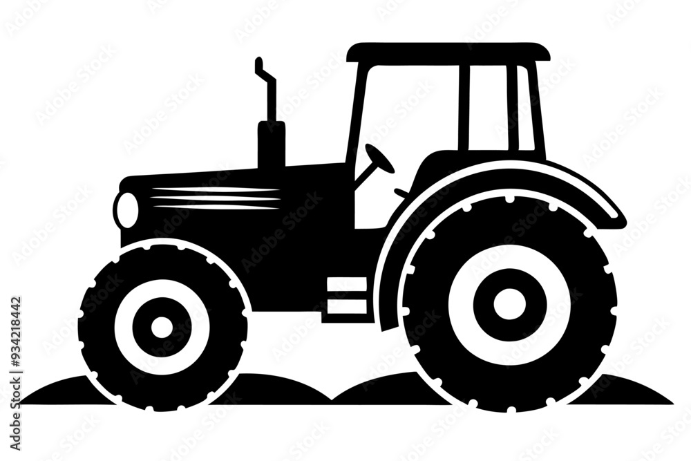 Tractor vector silhouette illustration Tractor vector silhouette illustration