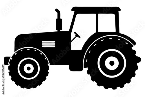 Tractor vector silhouette illustration