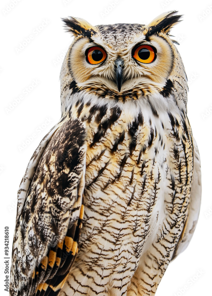 PNG Majestic owl perched against a white background PNG Majestic owl perched against a white background