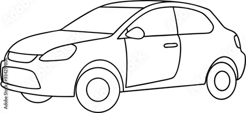 continuous line art simple car drawing vector illustration.