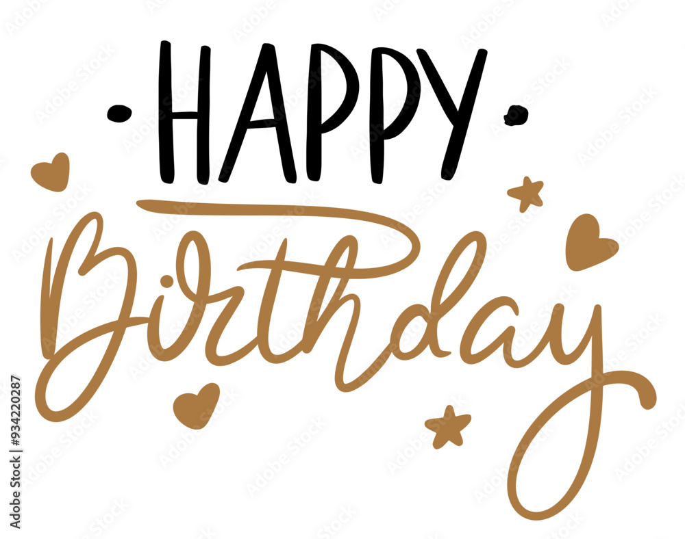 Happy Birthday Handwriting Lettering Happy Birthday Handwriting Lettering