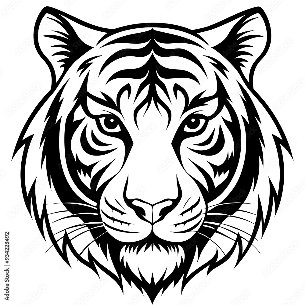 tiger head silhouette tiger head silhouette