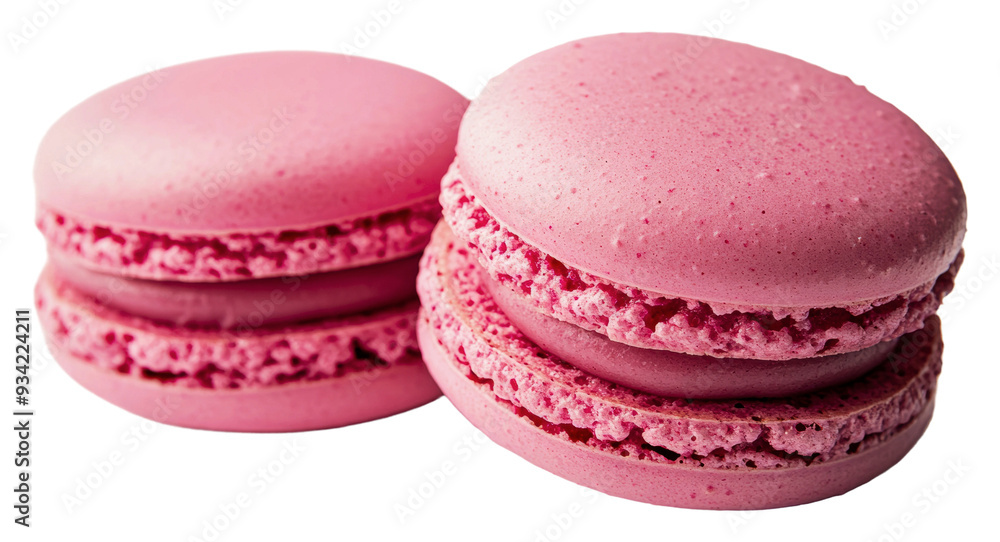PNG Pink macarons on a white background PNG Pink macarons on a white background