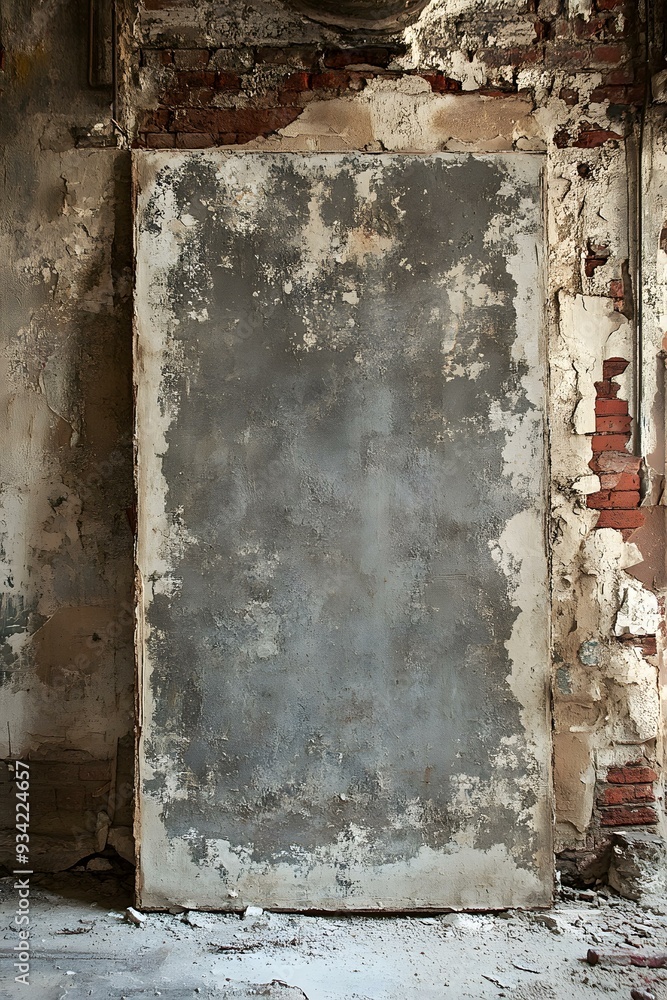 Naklejka premium Old Grey Wall with Flaking Paint