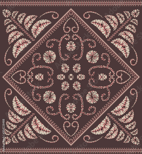 Folk tribal napkin Design, Motif, Wall Painting Vector Art head band design