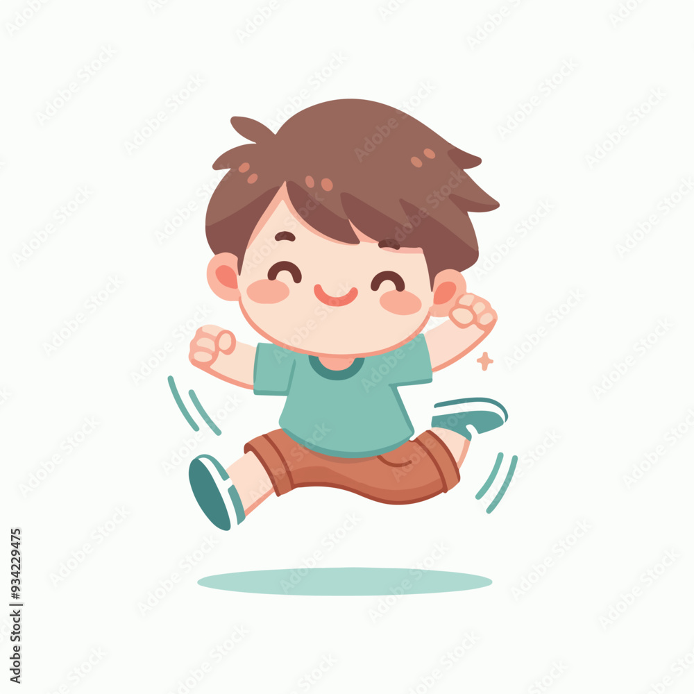 happy jumping little boy vector happy jumping little boy vector
