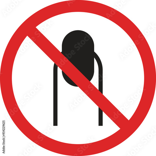 No nail sign . Nail not allowed sign . Vector illustration