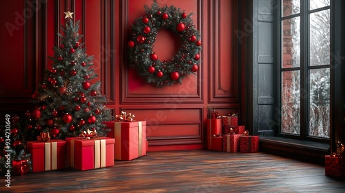 Christmas Decorations and Christmas Boxes in the Background	