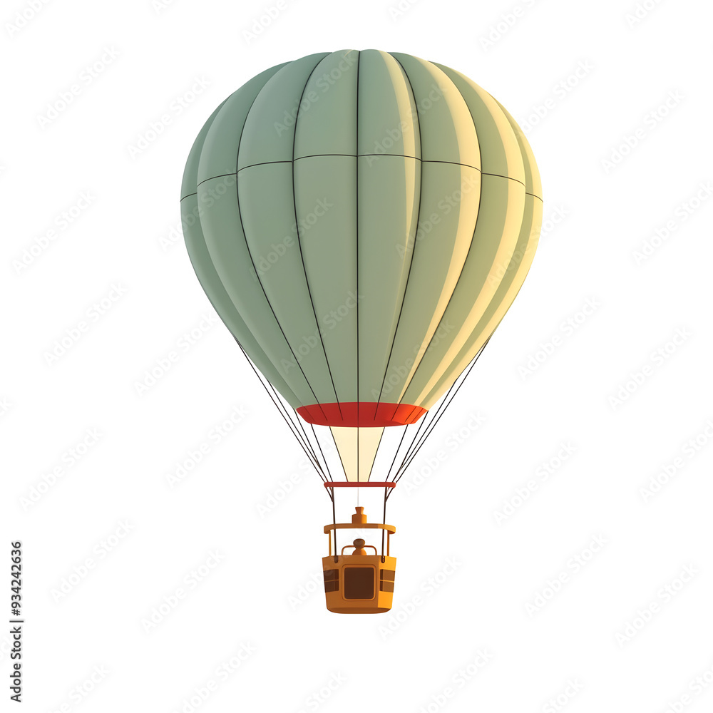 Obraz premium Cappadocia hot air balloon cartoon icon illustration on white background. Generative AI