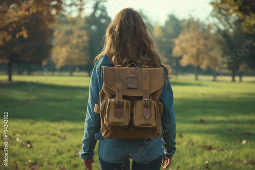 College Girl With Backpack