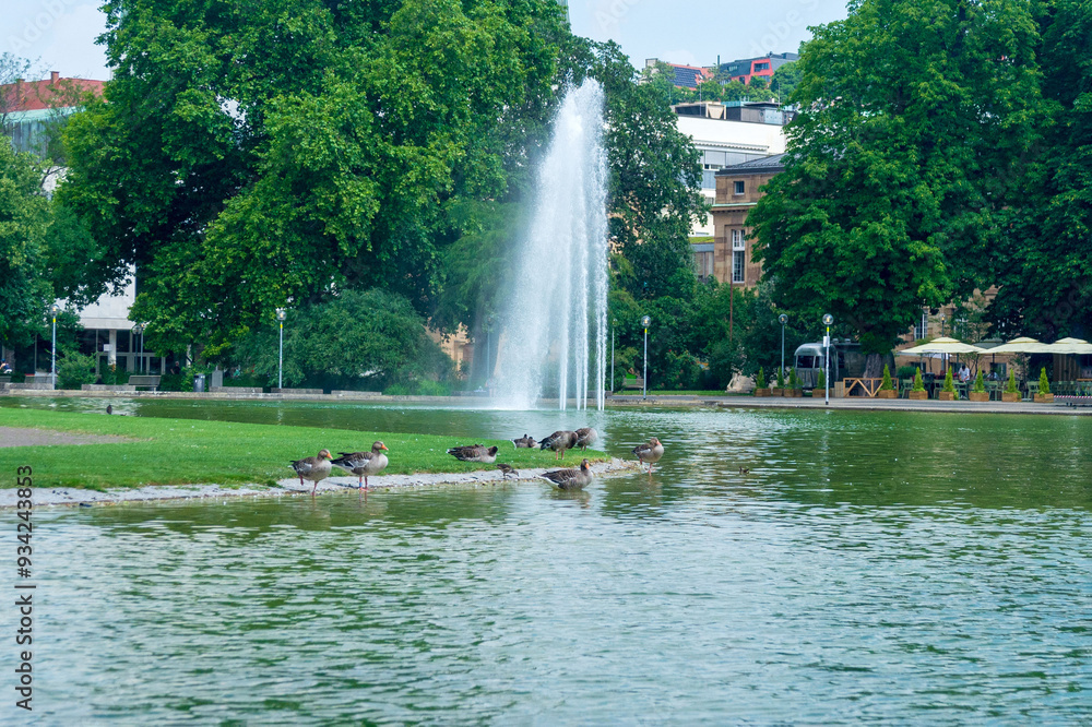 Stuttgart, Baden Wurttemberg. Lake Eckensee in Germany. Stuttgart, Baden Wurttemberg. Lake Eckensee in Germany.