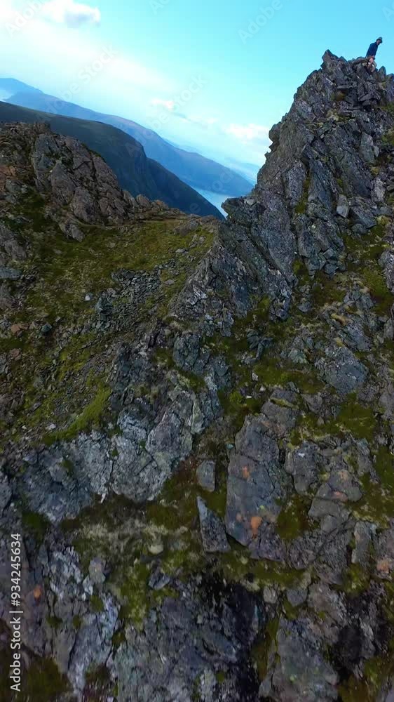 Drone flying like a bird in the Norwegian mountains in summer. Drone flying like a bird in the Norwegian mountains in summer.