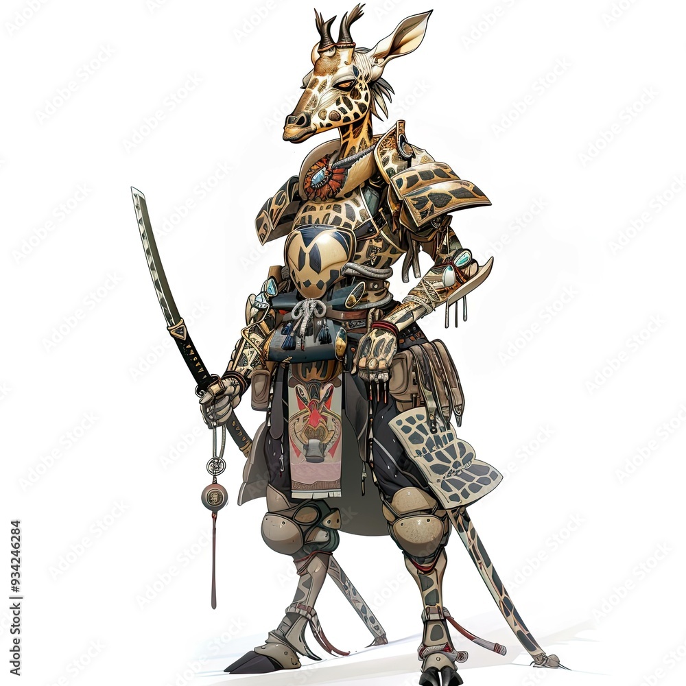 Fototapeta premium Anime Giraffe Warrior