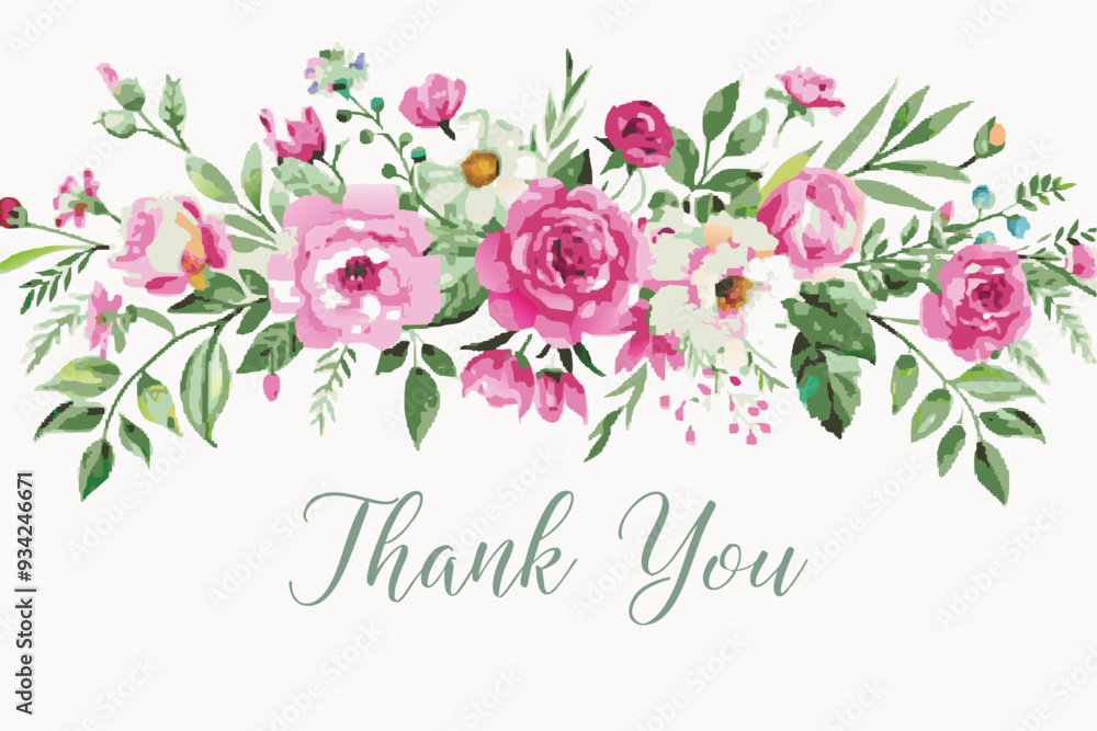 Thank you card with flower frame background
Thank you card with flower frame background