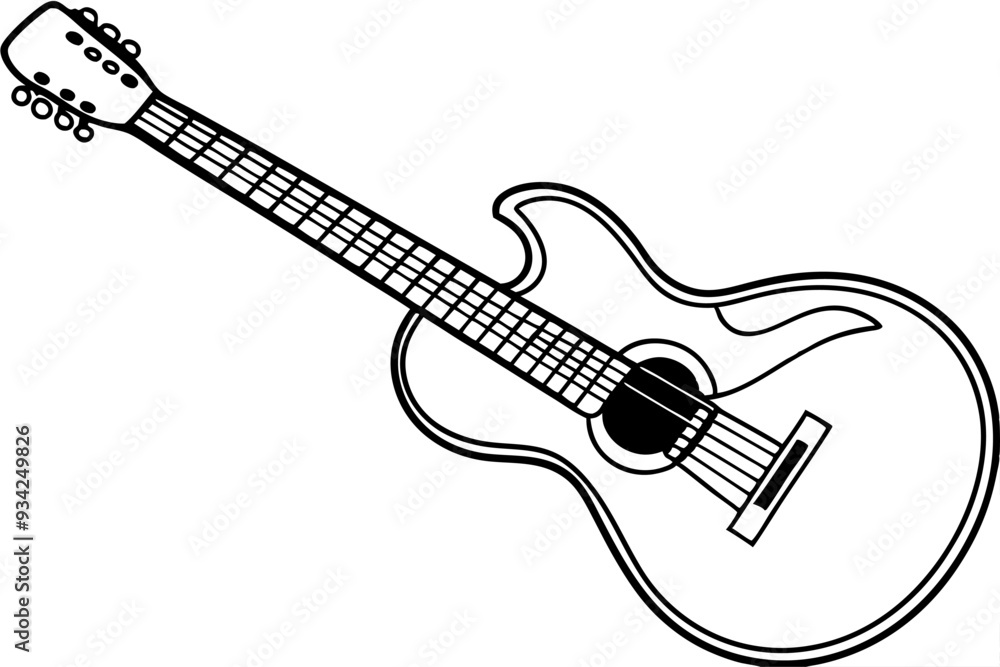 Fototapeta premium Guitar vector silhouette illustration
