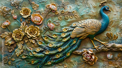 Wallpaper Mural Peacock wall texture, background Torontodigital.ca